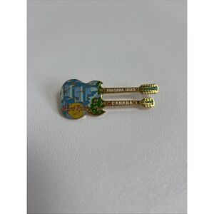 Hard Rock Cafe Canada Niagara Falls Double Neck Guitar Pin No Back Clasp